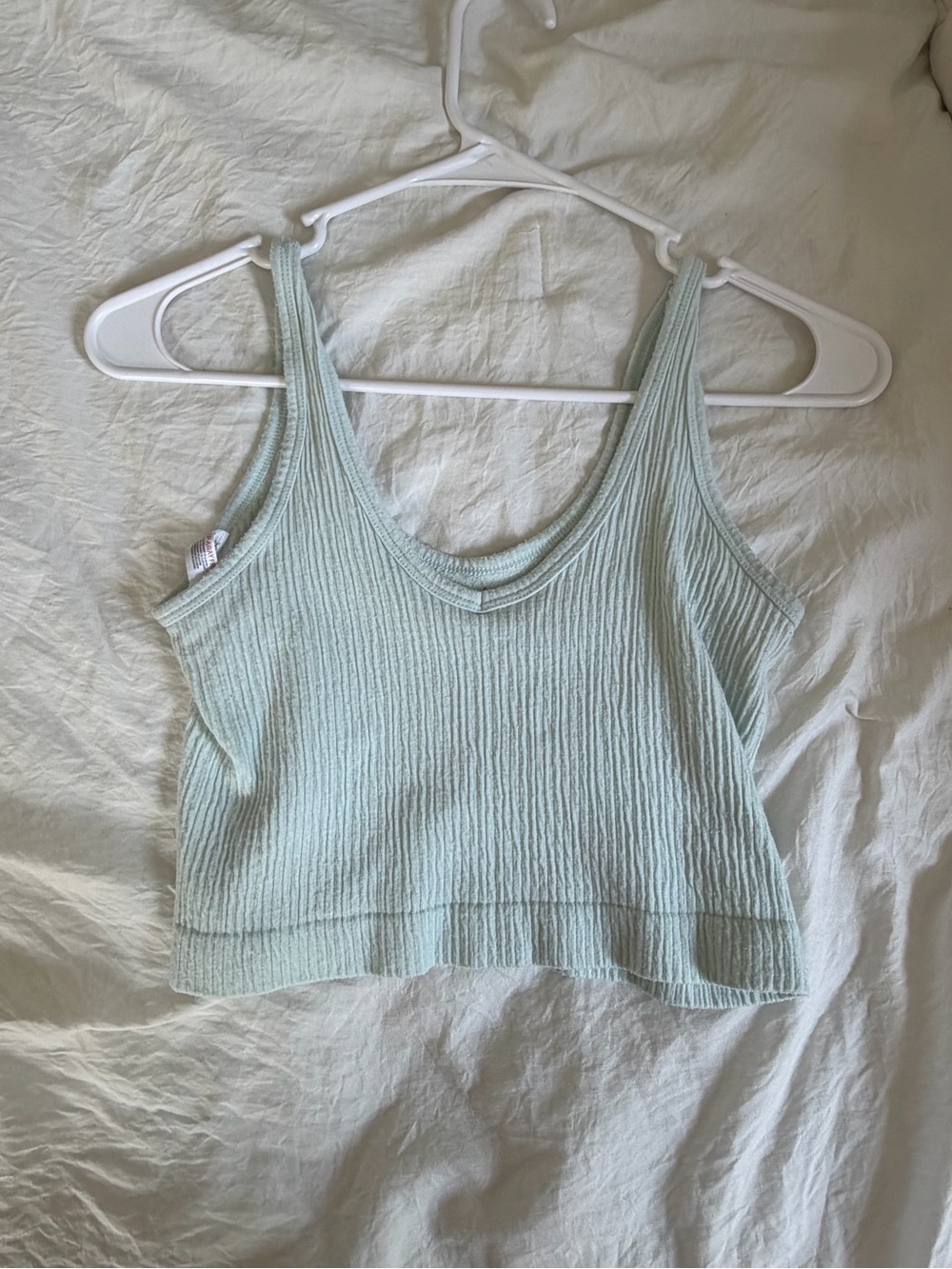 Urban Outfitters Mint Ribbed Scoop Crop Tank